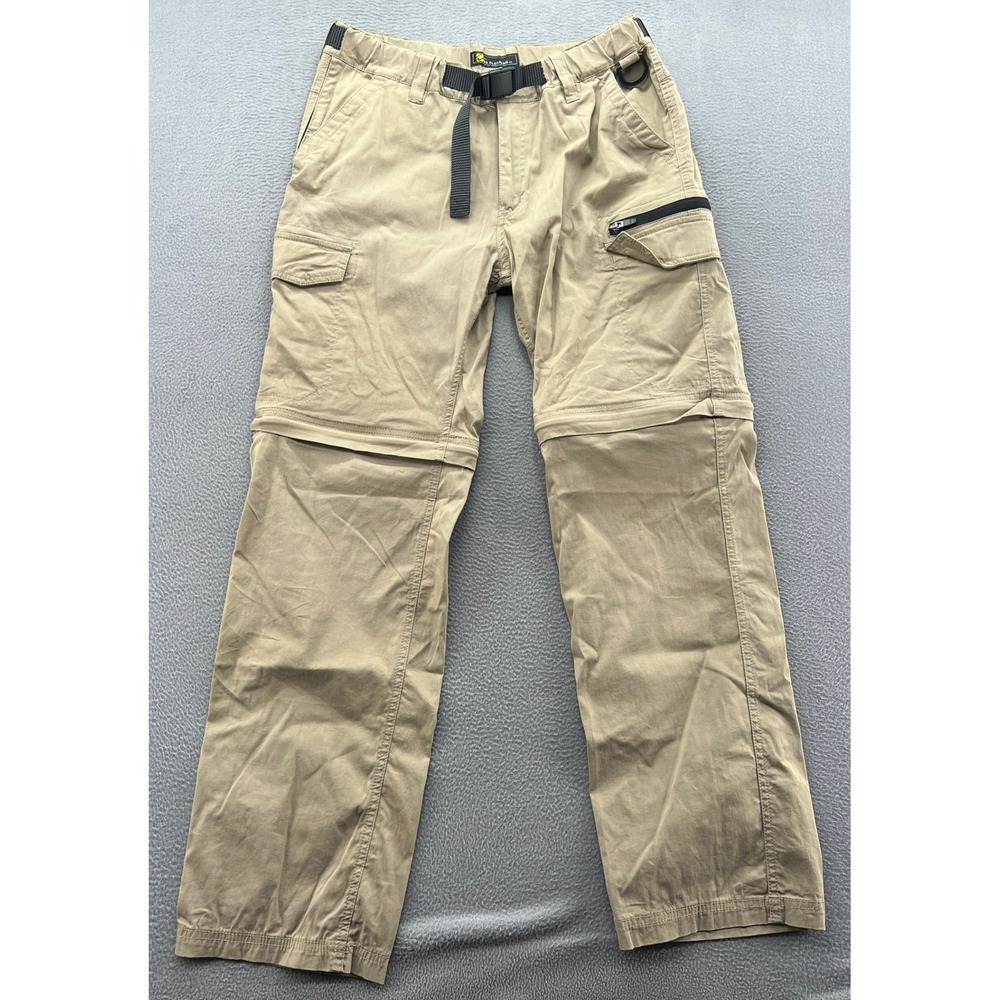 BC Clothing Pants Men's M x 32 Khaki Cargo Convertible Shorts Zip Off Hiking